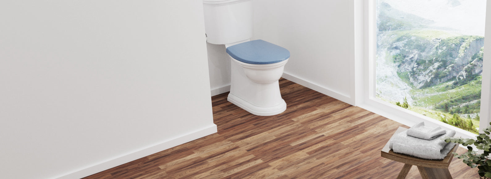 WC Sitz oval mit Absenkautomatik C100 in bermudablau