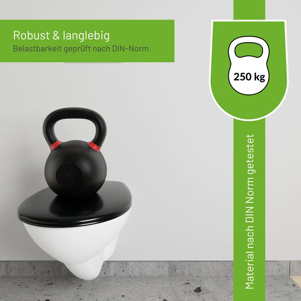 LUVETT R700 schwarz - Recycling-WC-Sitz belastbar bis 250 kg