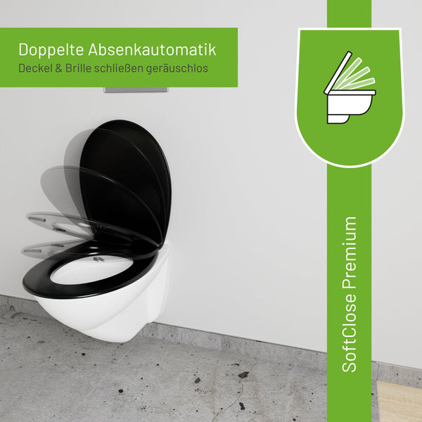LUVETT R700 schwarz - SoftClose Absenkautomatik beim Recycling-WC-Sitz