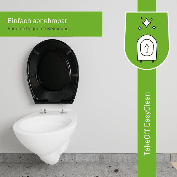 LUVETT R700 schwarz - TakeOff EasyClean Abnahmefunktion beim Recycling-WC-Sitz