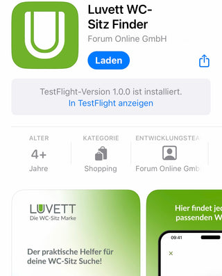 LUVETT WC-Sitz Finder App im Apple App Store zum kostenlosen Download