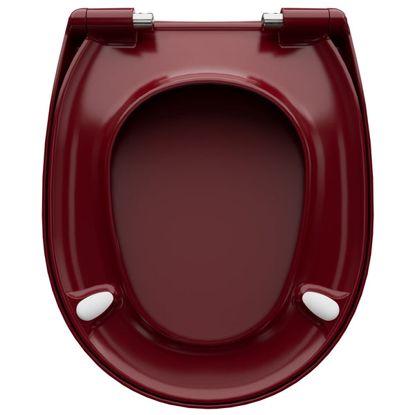 WC-Sitz C100 Bordeaux Rot oval mit Absenkautomatik