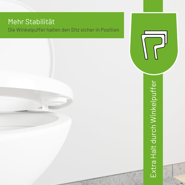 Barrierefreier WC-Sitz C602 "Senioren" mit 5 cm Sitzerhöhung und Absenkautomatik (ohne Griff)