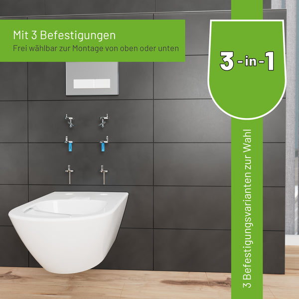 WC-Sitz D450 D-Form Weiß mit Absenkautomatik u.a. für Geberit Icon und 4U