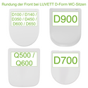 WC-Sitz D100 Weiß D-Form mit Absenkautomatik u.a. passend für Geberit/ Keramag Renova Nr. 1
