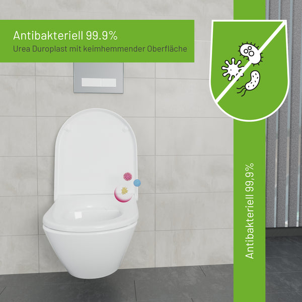 WC-Sitz D230 D-Form Weiß mit Absenkautomatik, u.a. für Duravit Starck 3