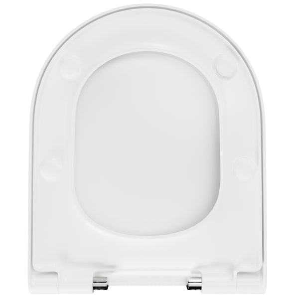 WC-Sitz D350 D-Form Weiß mit Absenkautomatik, u.a. für Vitra Integra