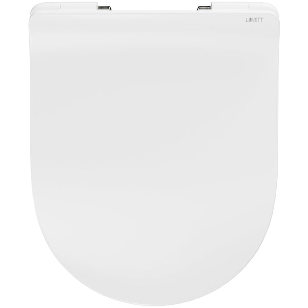 WC-Sitz D800 "Slim Design" D-Form Weiß mit Absenkautomatik