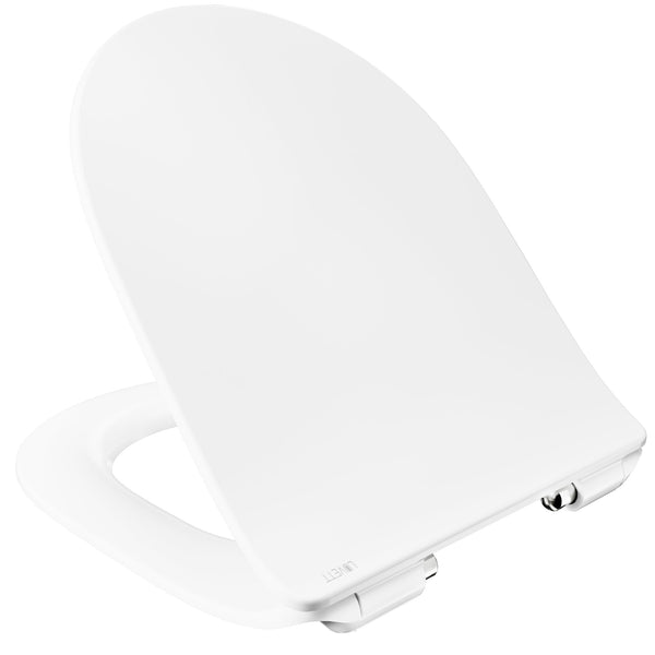 WC-Sitz D800 "Slim Design" D-Form Weiß mit Absenkautomatik