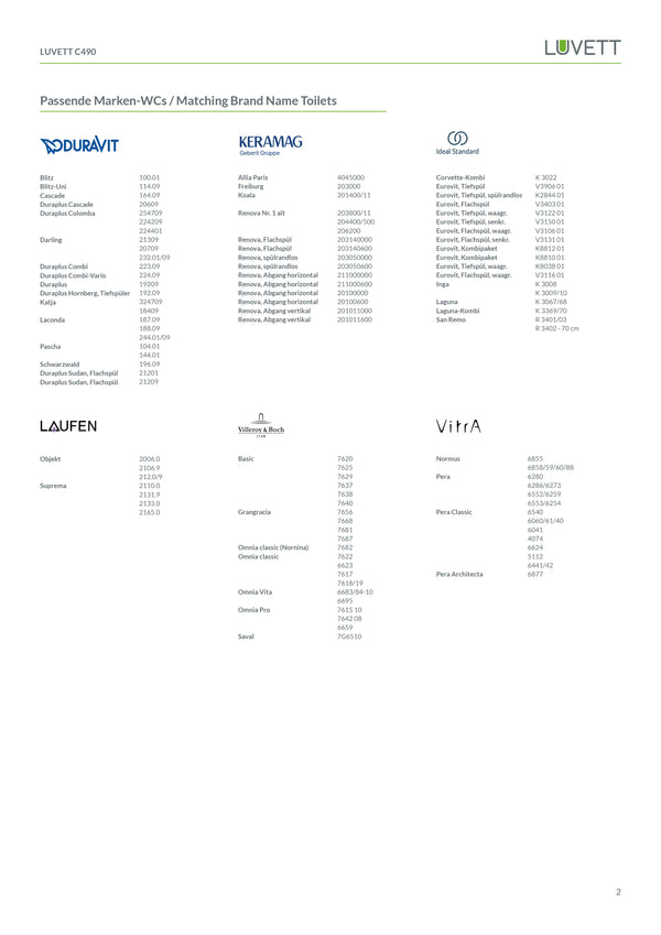 LUVETT C490 Family weiss - Produktdatenblatt 2