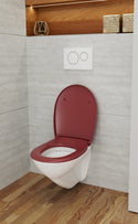 WC-Sitz C100 Bordeaux Rot oval mit Absenkautomatik