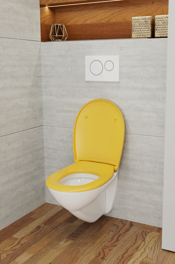 WC-Sitz C100 Curry Gelb oval mit Absenkautomatik