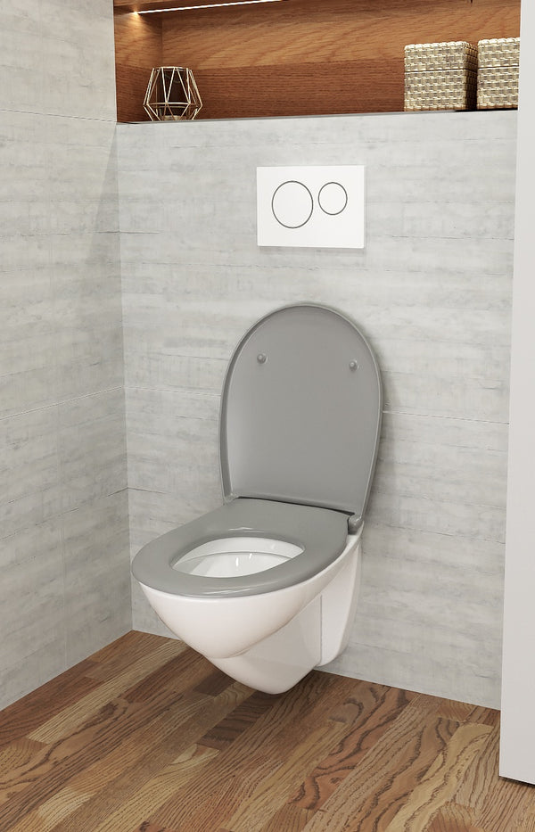 WC-Sitz C100 Manhattan Grau oval mit Absenkautomatik