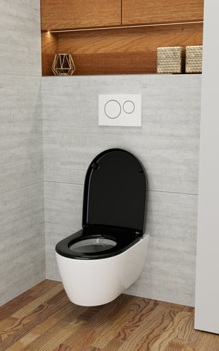LUVETT D140 schwarz - D-Form WC-Sitz auf Keramik
