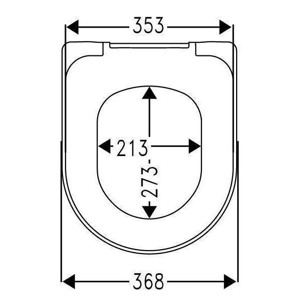 WC-Sitz D700 Weiß D-Form mit Absenkautomatik (kompakt)